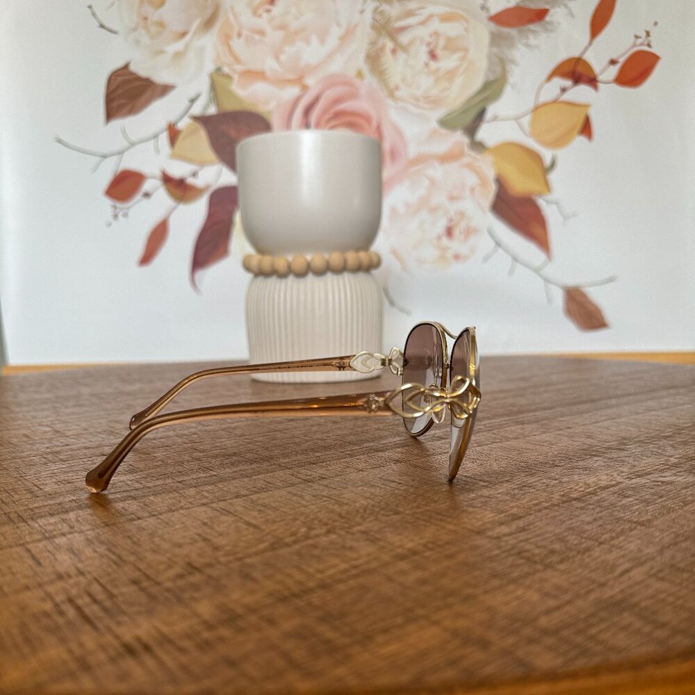 Roberto Cavalli 'Minucciano' 1078 Metal Gold Tone Women Aviator Sunglasses